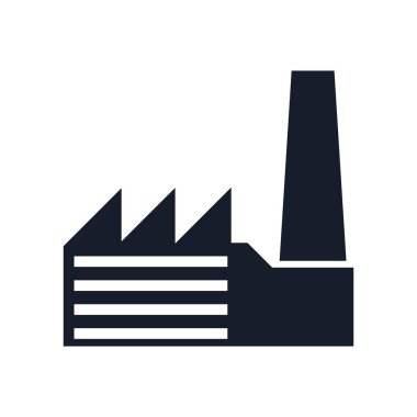 Web ve mobil uygulaması tasarımı, fabrika logo kavramı için beyaz arka plan üzerinde izole fabrika simge vektör