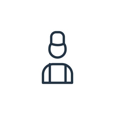 Beyaz arka plan üzerinde işçi şeffaf işareti izole alt simge vektör