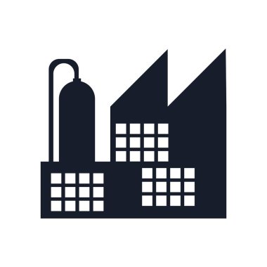 Web ve mobil uygulaması tasarımı, fabrika logo kavramı için beyaz arka plan üzerinde izole fabrika simge vektör