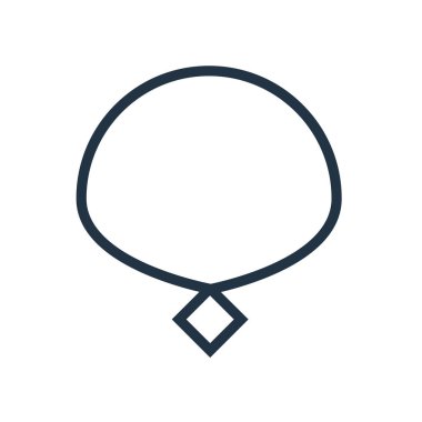 Beyaz arka plan üzerinde kolye şeffaf işareti izole kolye simge vektör