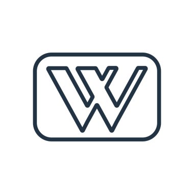 Beyaz arka plan üzerinde Wikipedia şeffaf işareti izole Wikipedia simge vektör