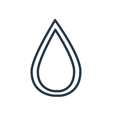 Beyaz arka plan üzerinde damla şeffaf işareti izole açılan simge vektör