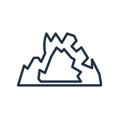 Beyaz arka plan üzerinde mağara şeffaf işareti izole simge vektör mağara