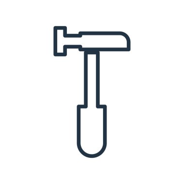 Beyaz arka plan üzerinde çekiç şeffaf işareti izole çekiç simge vektör