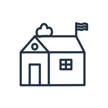 Beyaz arka plan üzerinde Hall şeffaf işareti izole Hall simge vektör