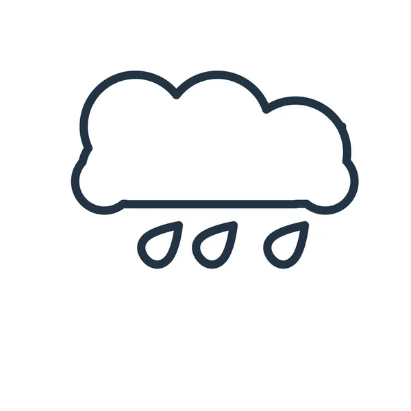 Vettore Icona Pioggia Isolato Sfondo Bianco Segno Trasparente Pioggia — Vettoriale Stock
