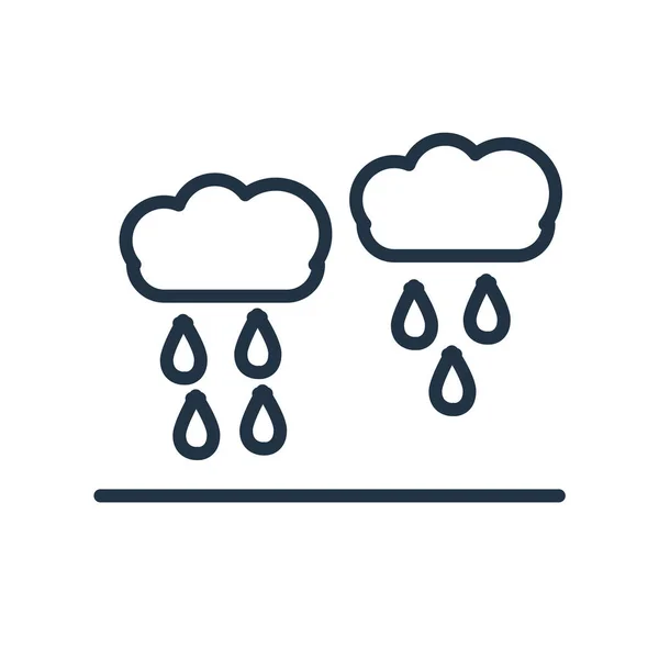 Regen Pictogram Vector Geïsoleerd Een Witte Achtergrond Regen Transparante Teken — Stockvector