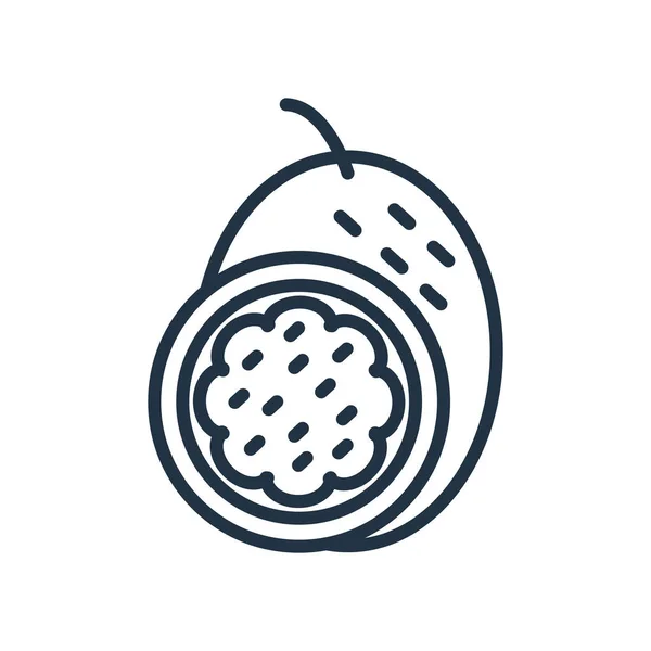 Vector Icono Fruta Pasión Aislado Sobre Fondo Blanco Signo Transparente — Vector de stock