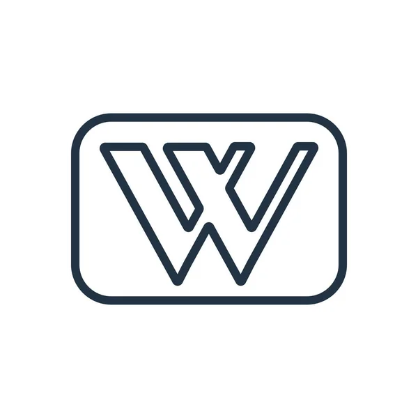 Vetor Ícone Wikipedia Isolado Fundo Branco Sinal Transparente Wikipedia — Vetor de Stock