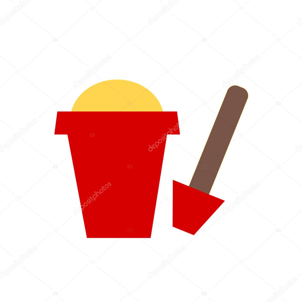 Sand bucket icon vector isolated on white background for your web and mobile app design, Sand bucket logo concept