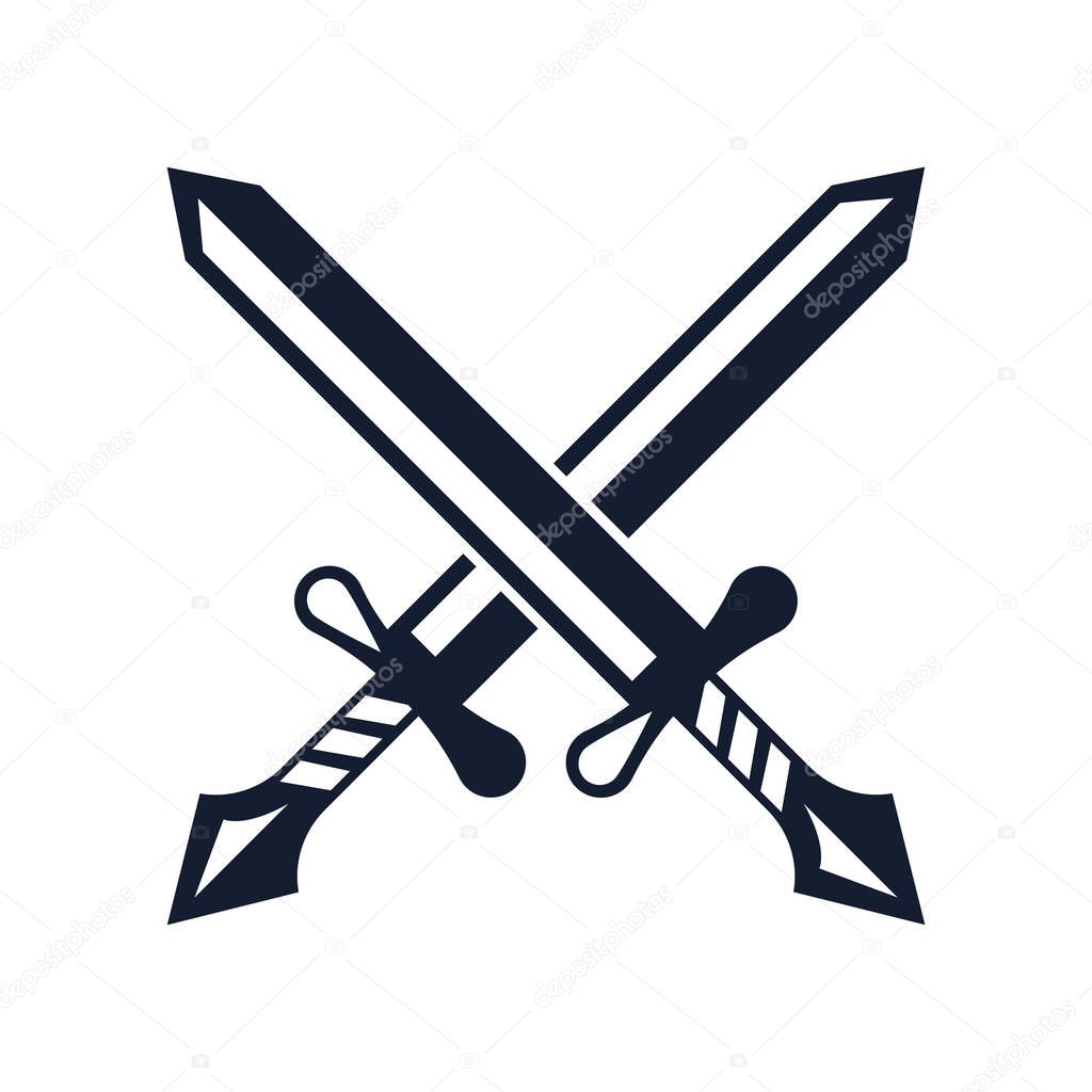 Swords icon vector isolated on white background for your web and mobile app design, Swords logo concept