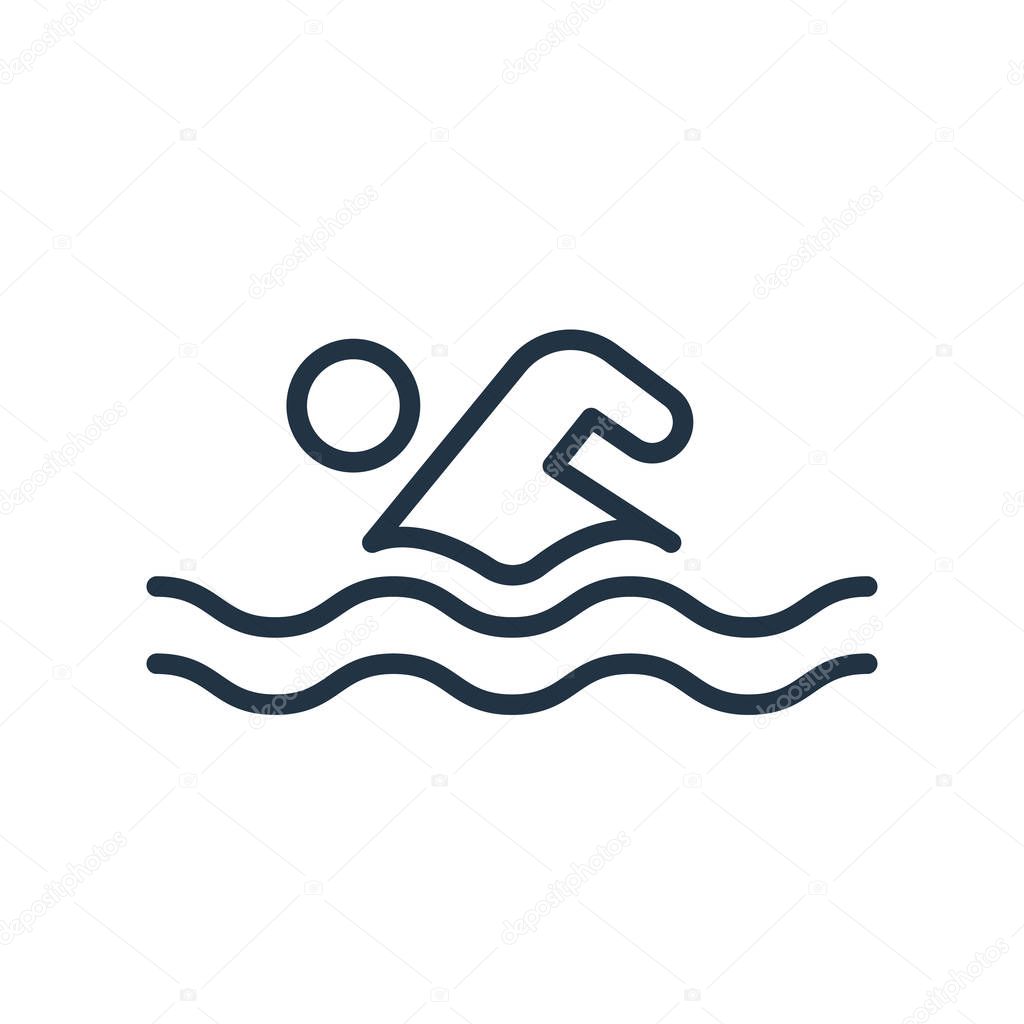 Swimming icon vector isolated on white background, Swimming transparent sign