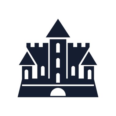 Web ve mobil uygulaması tasarımı, kale logo kavramı için beyaz arka plan üzerinde izole Castle simge vektör