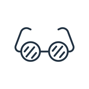 Beyaz arka plan üzerinde gözlük şeffaf işareti izole gözlük simge vektör