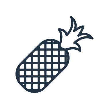 Beyaz arka plan üzerinde ananas şeffaf işareti izole ananas simge vektör