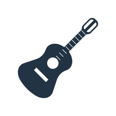 Beyaz arka plan üzerinde gitar şeffaf işareti izole gitar simge vektör