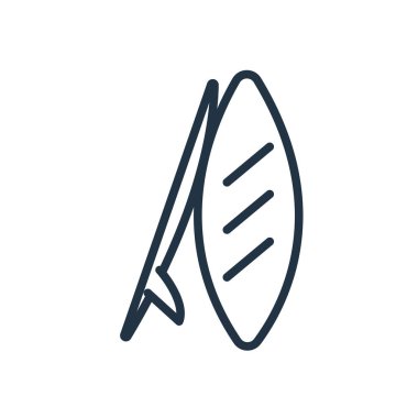 Beyaz arka plan üzerinde sörf tahtası saydam işareti izole sörf tahtası simge vektör