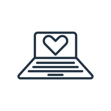 Beyaz arka plan üzerinde Laptop şeffaf işareti izole dizüstü simge vektör