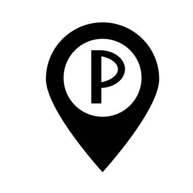 Park simge vektör web ve mobil uygulaması tasarımı, Park logo kavramı için izole üzerinde beyaz arka plan