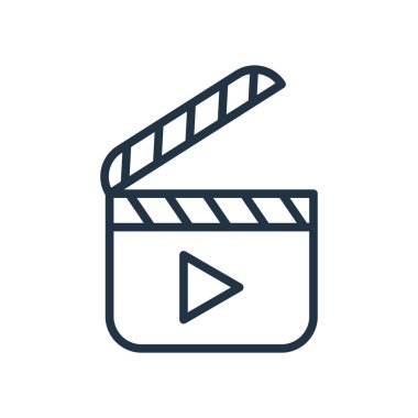 Beyaz arka plan üzerinde Video oyuncu şeffaf işareti izole video oynatıcı simge vektör