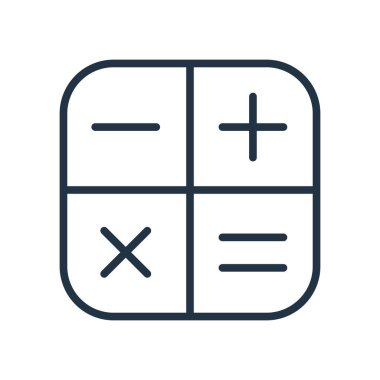 Beyaz arka plan üzerinde hesap makinesi şeffaf işareti izole hesap makinesi simge vektör