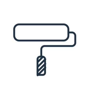 Beyaz arka plan üzerinde boya silindiri şeffaf işareti izole boya silindiri simge vektör