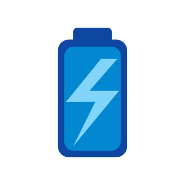 Web ve mobil uygulaması tasarımı, pil logo kavramı için beyaz arka plan üzerinde izole pil simgesi vektör