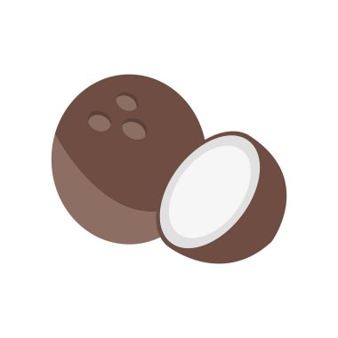 Web ve mobil uygulaması tasarımı, Hindistan cevizi logo kavramı için beyaz arka plan üzerinde izole Hindistan cevizi simge vektör