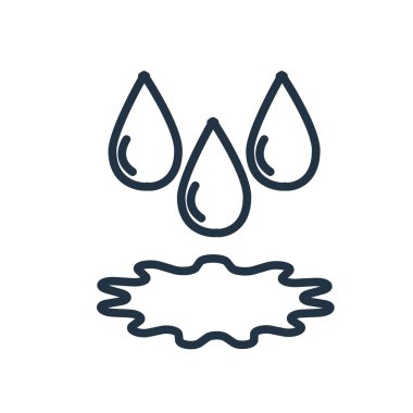 Beyaz arka plan üzerinde damla şeffaf işareti izole açılan simge vektör