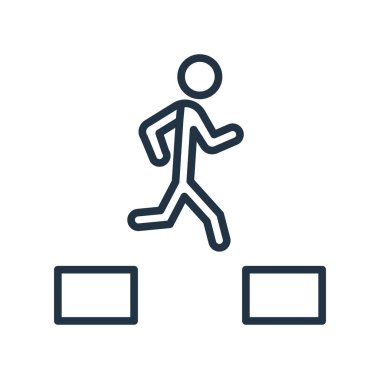 Beyaz arka plan üzerinde Parkour şeffaf işareti izole Parkour simge vektör