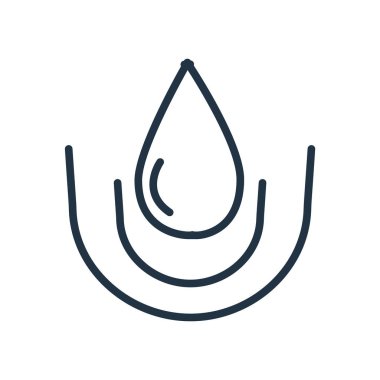 Beyaz arka plan üzerinde damla şeffaf işareti izole açılan simge vektör