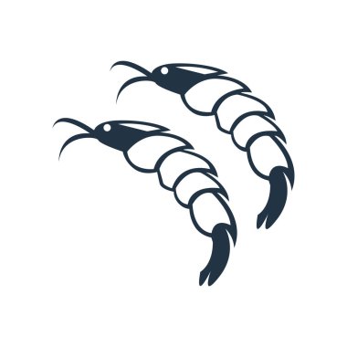 Beyaz arka plan üzerinde karides şeffaf işareti izole karides simge vektör