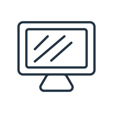 Beyaz arka plan üzerinde Laptop şeffaf işareti izole dizüstü simge vektör