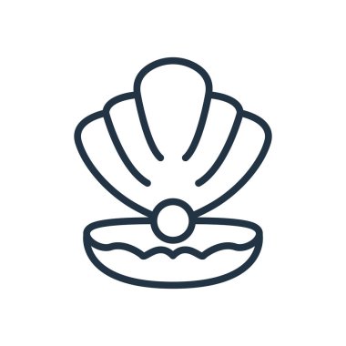 Beyaz arka plan üzerinde kabuklu deniz hayvanı kabuğu şeffaf işareti izole kabuklu deniz hayvanı kabuğu simge vektör