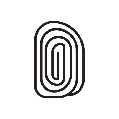 Web ve mobil uygulaması tasarım, parmak izi logo kavramı için beyaz arka plan üzerinde izole parmak izi simge vektör