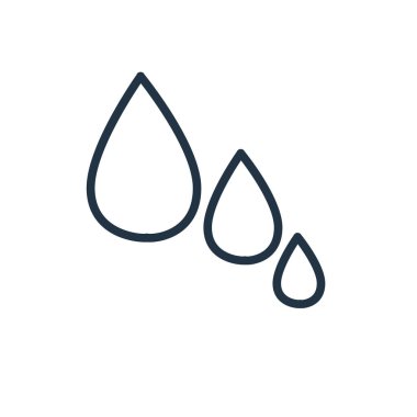 Beyaz arka plan üzerinde izole simge vektör düşerse, şeffaf işareti damla