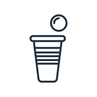 Beyaz arka plan üzerinde bira pong şeffaf işareti izole bira pong simge vektör