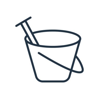 Beyaz arka plan üzerinde kum kovası şeffaf işareti izole kum kova simge vektör