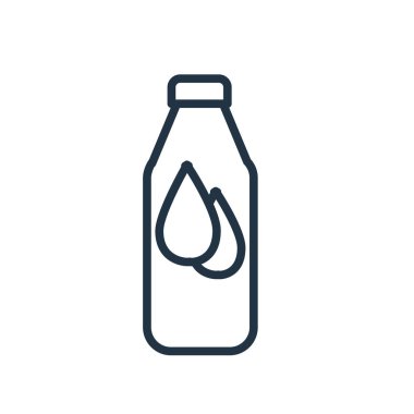 Beyaz arka plan üzerinde şişe şeffaf işareti izole şişe simge vektör