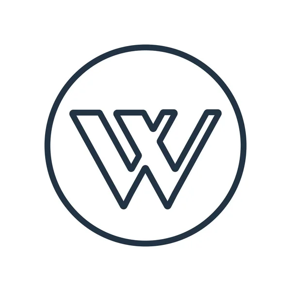 Wikipedia Wektor Ikona Białym Tle Białym Tle Przezroczyste Znak Wikipedia — Wektor stockowy