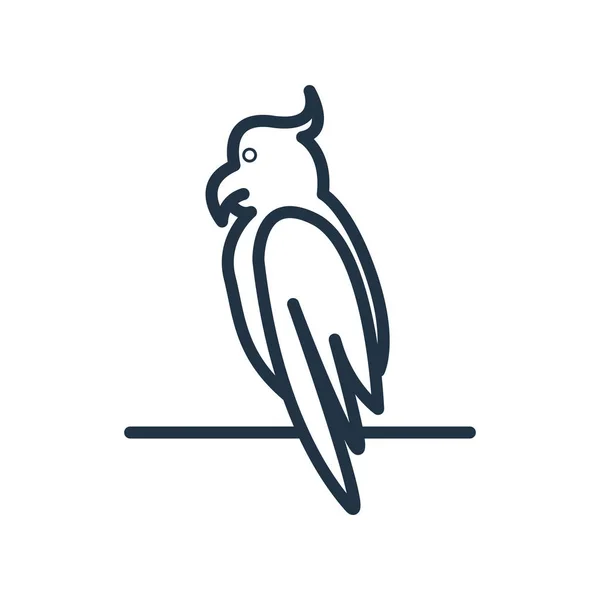 Papagáj Ikon Vektor Elszigetelt Fehér Background Papagáj Átlátszó Jele — Stock Vector