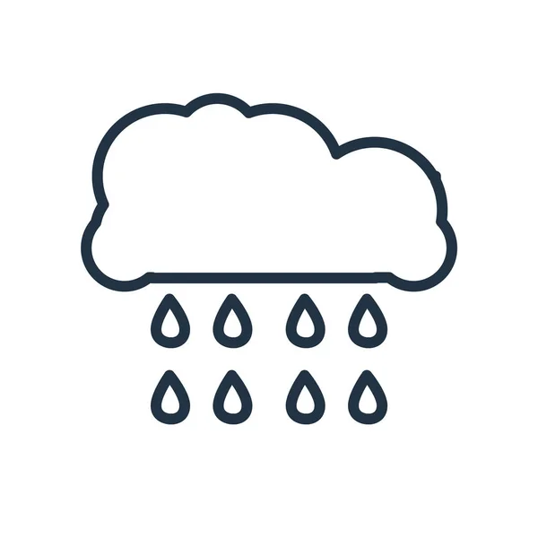 Vettore Icona Pioggia Isolato Sfondo Bianco Segno Trasparente Pioggia — Vettoriale Stock