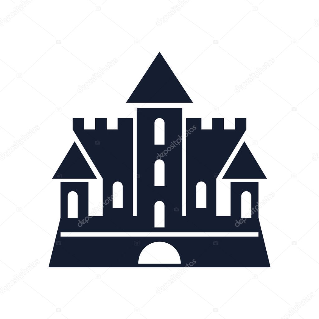 Castle icon vector isolated on white background for your web and mobile app design, Castle logo concept