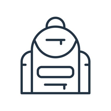 Beyaz zemin üzerine, sırt çantası şeffaf işareti izole sırt çantası simge vektör