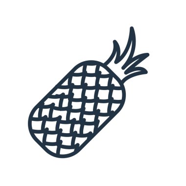 Beyaz arka plan üzerinde ananas şeffaf işareti izole ananas simge vektör