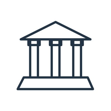 Beyaz arka plan üzerinde müze şeffaf işareti izole Müzesi simge vektör