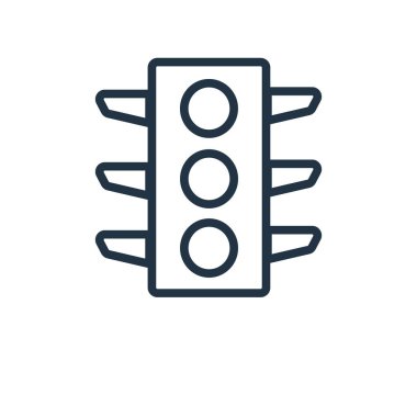 Trafik ışıkları simge vektör beyaz arka plan üzerinde trafik ışıkları şeffaf işareti izole