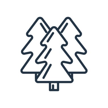 Beyaz arka plan üzerinde orman şeffaf işareti izole orman simge vektör