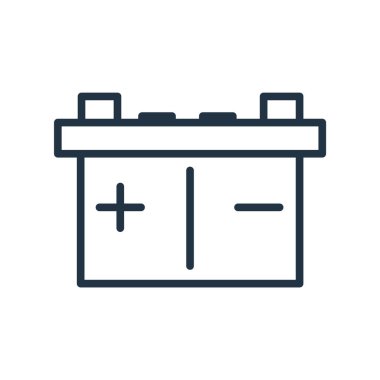 Beyaz arka plan üzerinde pil şeffaf işareti izole pil simgesi vektör