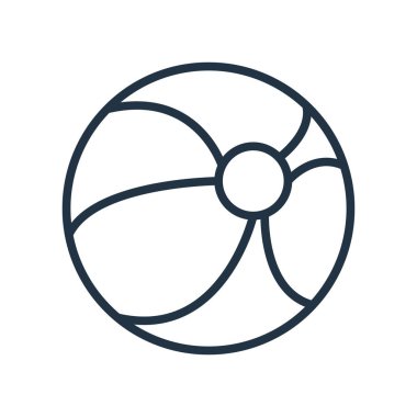 Beyaz arka plan üzerinde plaj topu şeffaf işareti izole plaj topu simge vektör